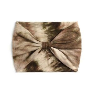 Boho Style Tie-Dyed Print Stretchy Knotted Headband (Khaki)
